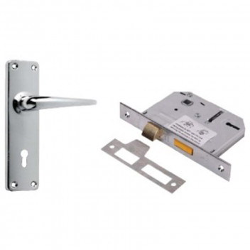 E-LOCKSET 2 LEVER CHROME LOCKSET