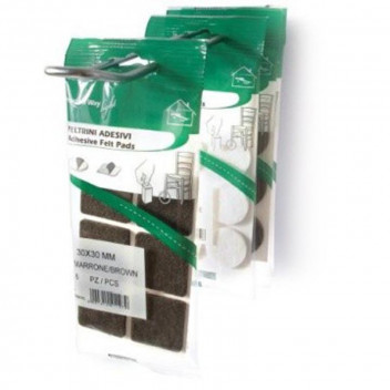 SAFETOP  FELT PAD SQUARE  WHITE 25X25MM 8PP ADHESIVE