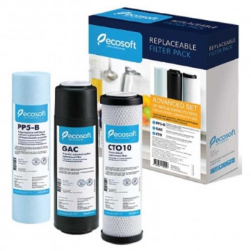 ECOSOFT CARTRIDGE FILTER REPLACEMENT SET REVERSE OSMOSIS 1-2-3
