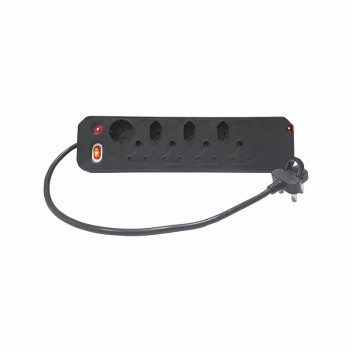 ELECTRICMATE BLACK 12WAY MULTIPLUG SINGLE SWITCH