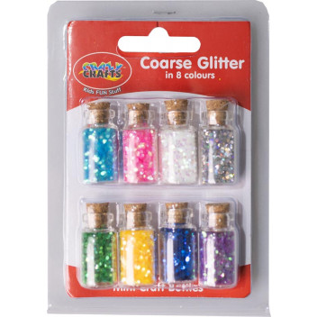 MINI CRAFT COARSE GLITTER INCLUDING 8XDIFFERENT COLOURS