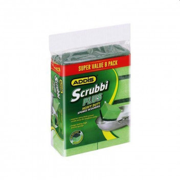 SCRUBBI 90335 & SPONGE SCOURER HOUSE HOLD 10PP ADDIS