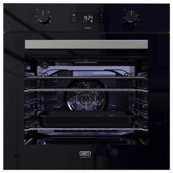 DEFY BLACK GLASS SLIMLINE EYE LEVEL MULTIFUNCTION OVEN