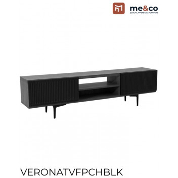 CHARCOAL/BLACK FOIL AND PVC VERONA TV STAND 450X1720X316MM