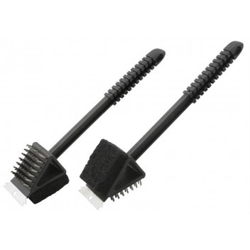 BRAAI GRID BRUSH WITH PLASTIC HANDLE 3 IN 1 36CM