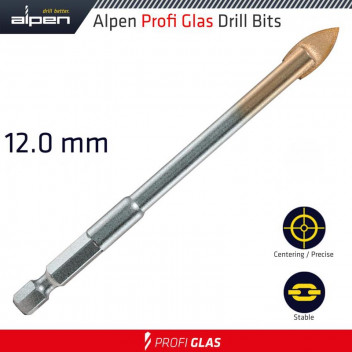 ALPEN GLASS AND TILE DRILL BIT 12MM