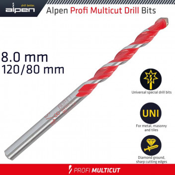 ALPEN MULTICUT DRILL BIT 8MMX120MM
