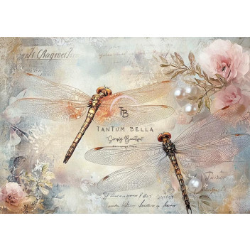 DECOUPAGE SERENADE OF DRAGONFLIES A4