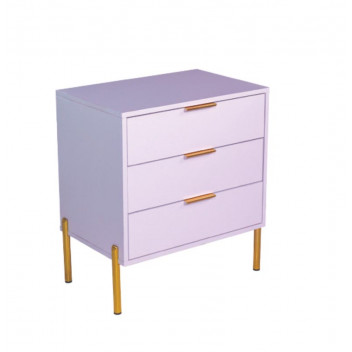 AVA MELAMINE WHITE 3 DRAWER CHEST 700X605X400MM