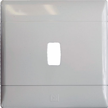 CBI WHITE 1 LEVER GRID PLATE 100X100