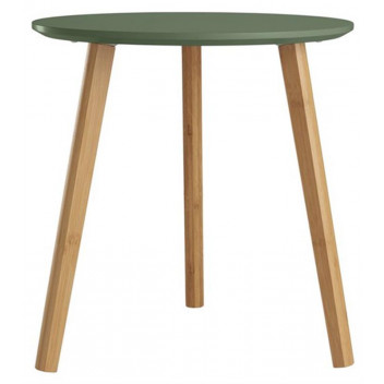 GREEN TABLE TOP WITH WOOD LEGS 40CM X 40CM