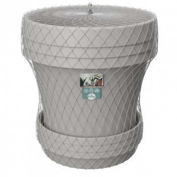 SEBO LIGHT GREY PLASTIC POT AND SAUCER SET 25CM