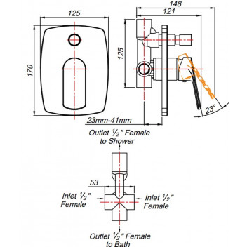 SPRING CONCEALED DIVERTER MIXER.