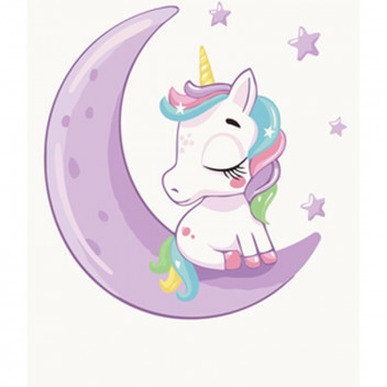 PAINT  BY NUMBERS  KBS7119 UNICORN ON MOON