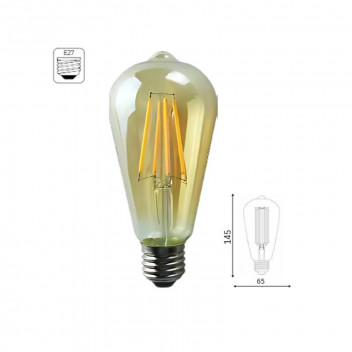 OLITE GOLD DIMMABLE E27 LED FILAMENT BULB ST64 8W