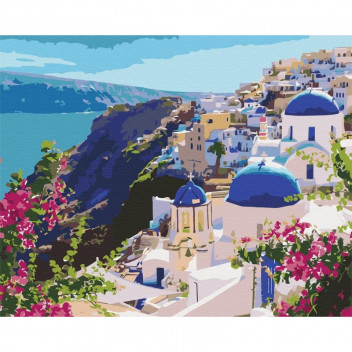 PAINT  BY NUMBERS  BS51589 SANTORINI LANDSCAPE