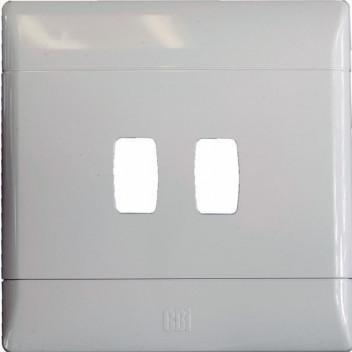 CBI WHITE 2 LEVER GRID PLATE 100X100