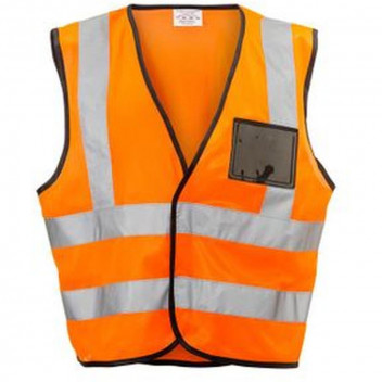 DROMEX ORANGE ID POCKET AND ZIP REFLECTIVE VEST LARGE