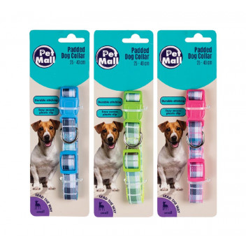 PETMALL DOG COLLAR TARTAN SMALL 25-40CM