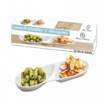 CLASSIX 2 DIVISION SNACK PLATTER 38X9.8X2.8CM