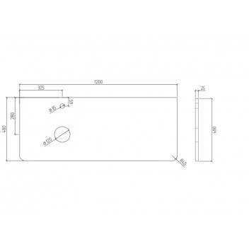 CLEAR CUBE MILAN WHITE OAK COUNTER TOP 1200MM