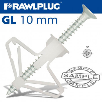 PLASTIC TOGGLE & SCREW 10MM X 35MM 10 PACK