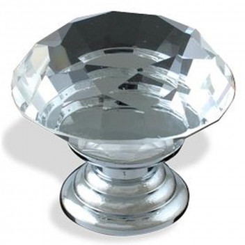 FIT Edwardian Crystal Knob Chrome Plated 32mm