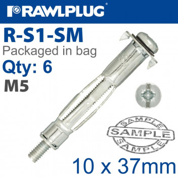 FIXING CAVITY INTERSET M5 X 37MM 6PP