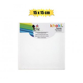 KHOKI ART AND CRAFT CANVAS WOOD MOUNTED WHITE 15X15CM