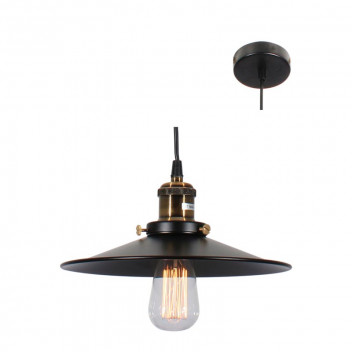 EUROLUX BLACK FARMHOUSE PENDANT LIGHT 260MM