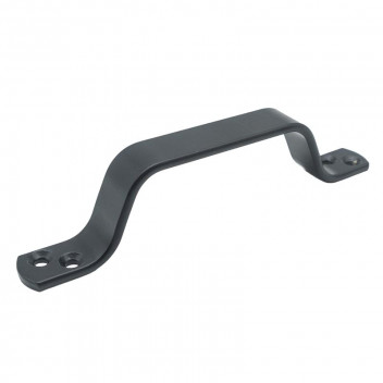 POWDER COATED STEEL BLACK DOOR HANDLE 160X20MM