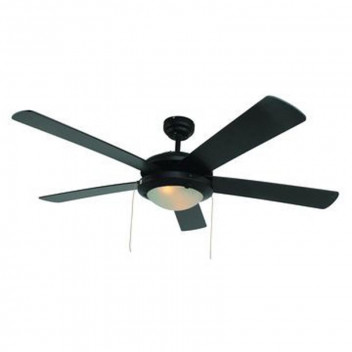 EUROLUX 5BLADE BLACK 52INCH CEILING FAN AND 1X LIGHT