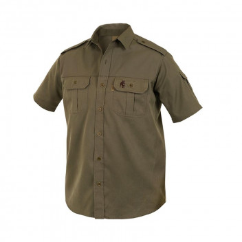 BOERBOEL MEN KALAHARI OLIVE SHORT SLEEVE SHIRT SIZE XL