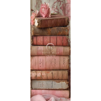 DECOUPAGE DOOR ANTIQUE BOOK STACK