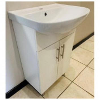 BETTA WHITE BASIN WITH FREESTANDING DOUBLE DOOR VANITY 550MM