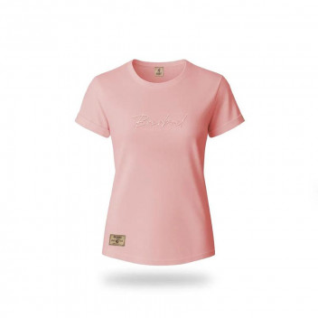 PINK MELANGE EMBROIDERED LADIES T-SHIRT XLARGE