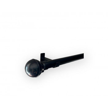 BLACK CURTAIN POLE WITH BALL END 25MMX2.5M