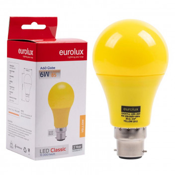EUROLUX LED BULB A60 B22 7WATT YELLOW