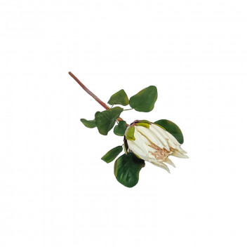 WHITE CLOSED PROTEA ARTIFICIAL FLOWER 68.5X18X20CM