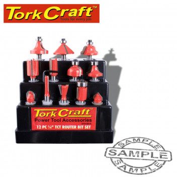 TORK CRAFT 12PIECE PLASTIC BOX ROUTER BIT SET