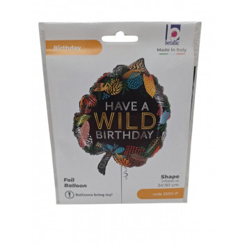BALLOON PARTY  25201P 30\'  WILD PARTY  FOIL 46CM