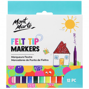 CRAFT FELT TIP MARKERS 12 PIECE