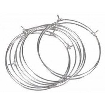SILVER CRAFT HOOP EARRING 3CM 4PIECE