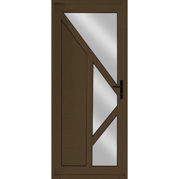 DOOR ALUM. 900X2100 FRAME + DOOR 1 HOR./ 3 GLASS  BRONZE