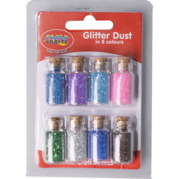 MINI CRAFT GLITTER DUST INCLUDING 8XDIFFERENT COLOURS
