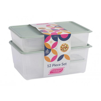 CONTOUR SAGE PLASTIC CONTAINER SET 12 PIECE