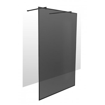 AQUA DOR BLACK SMOKED GLASS OSSA SHOWER SCREEN 1200X2000X8MM
