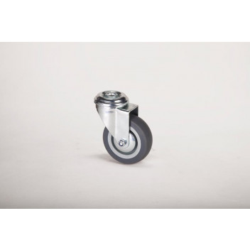 GREY RUBBER BOLT HOLE CASTOR 75MM