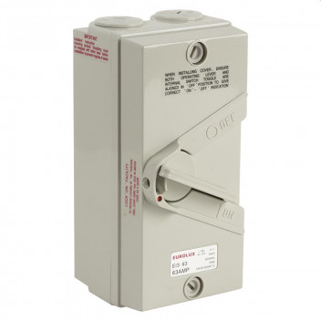 EUROLUX ISOLATOR SWITCH 3 POLE 63AMP 440V IP66