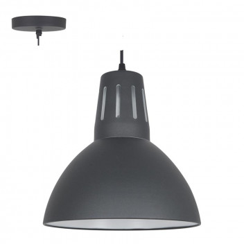 EUROLUX 1XE27 BLACK STEEL PENDANT LIGHT